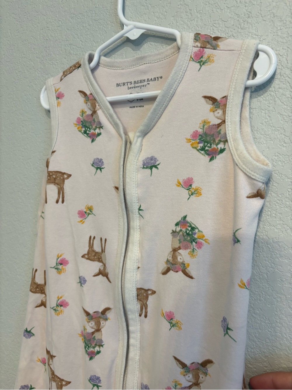 Burt’s Bees Baby Sleep Sack Organic Cotton Deer Floral 6–12M - Picture 5 of 12
